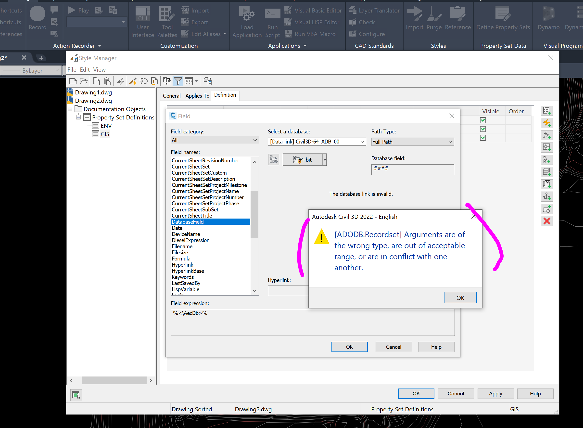 Solved: v2022.3 Data Link connection Error - Autodesk Community