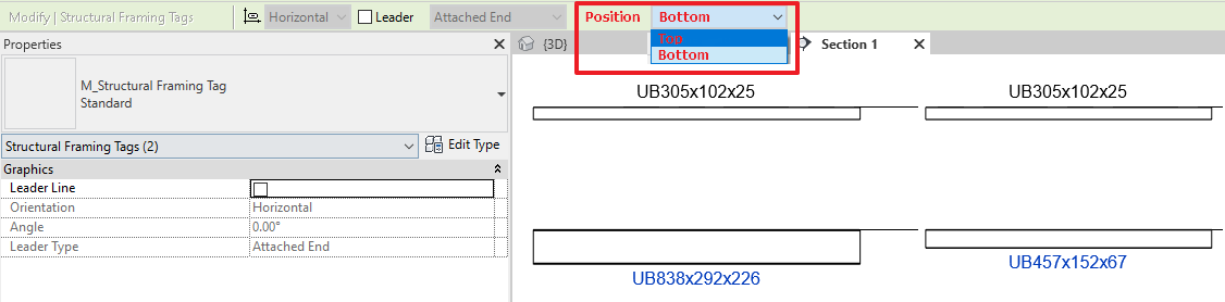 Structural framing tags below the framing in the view - Autodesk Community