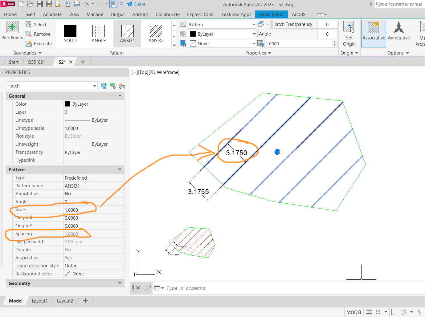 AutoCAD I 23-13 Scaling Hatch Patterns Manually 