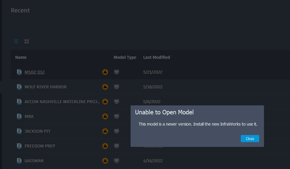 New Update - Unable to Open Model - Autodesk Community