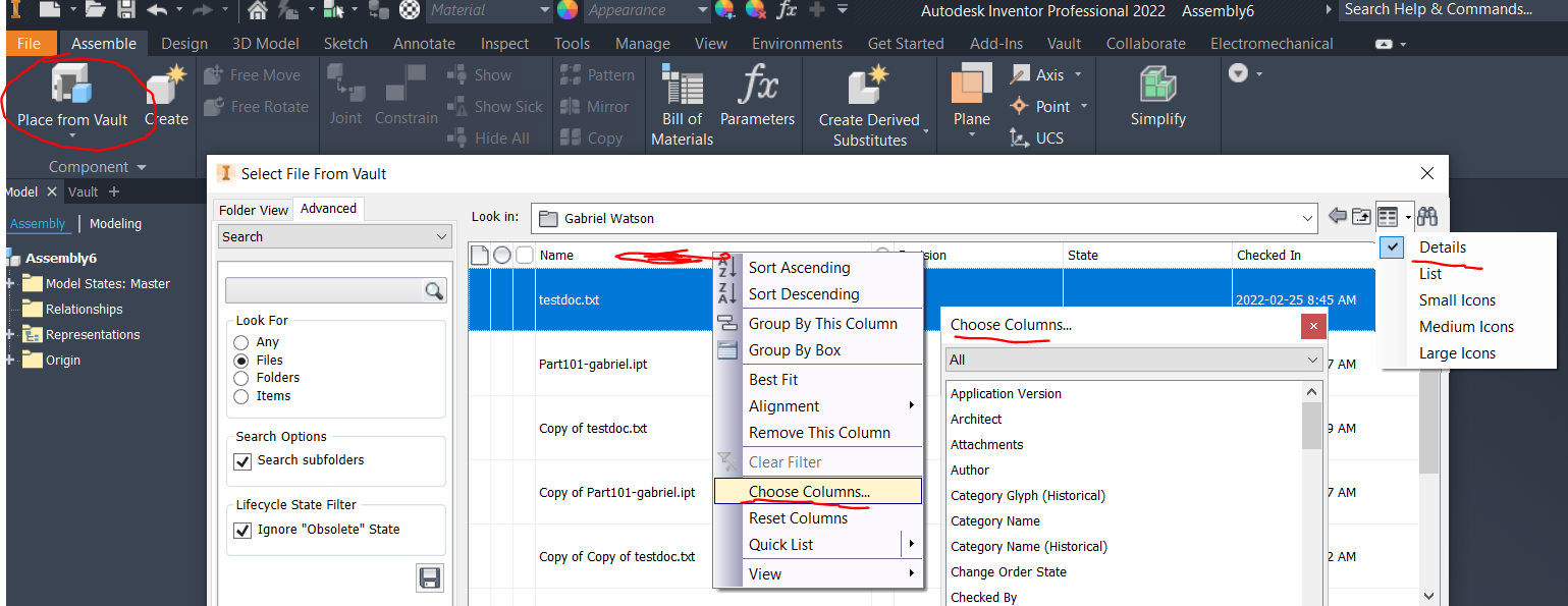 Solved: place from vault - Autodesk Community