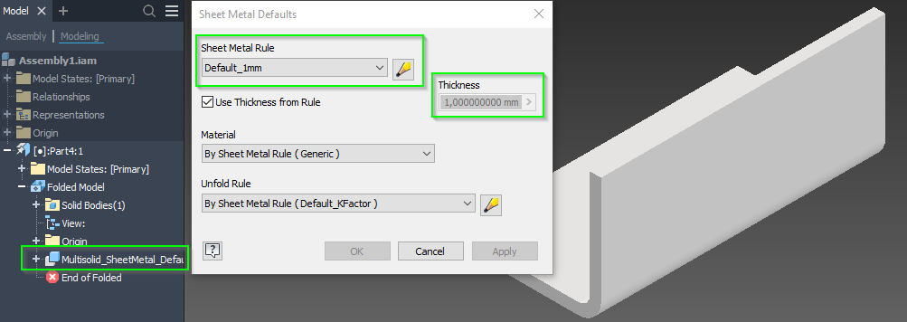 Solved: multibody sheet metal default - Autodesk Community