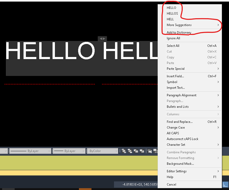 Solved Dictionary not working in Mtext Autodesk Community