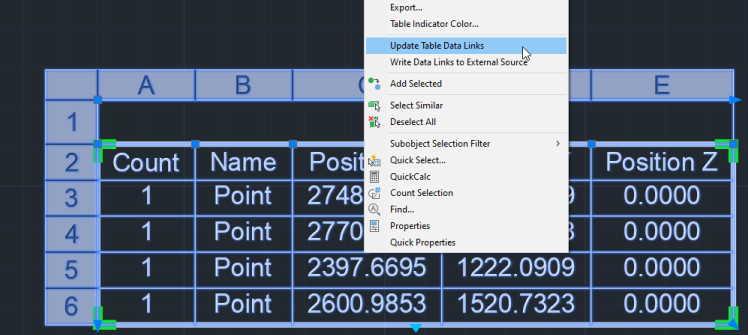 AutoCAD Point -Table creation - Autodesk Community