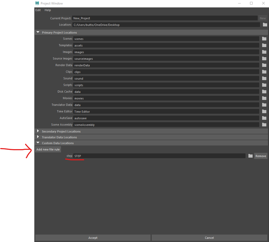 Project Settings - Custom Folders - Autodesk Community
