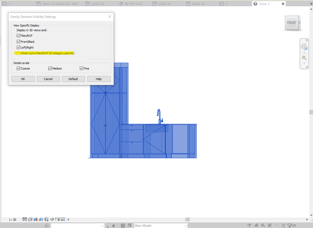 Hide casework in reflected ceiling plans below the cut plane Autodesk