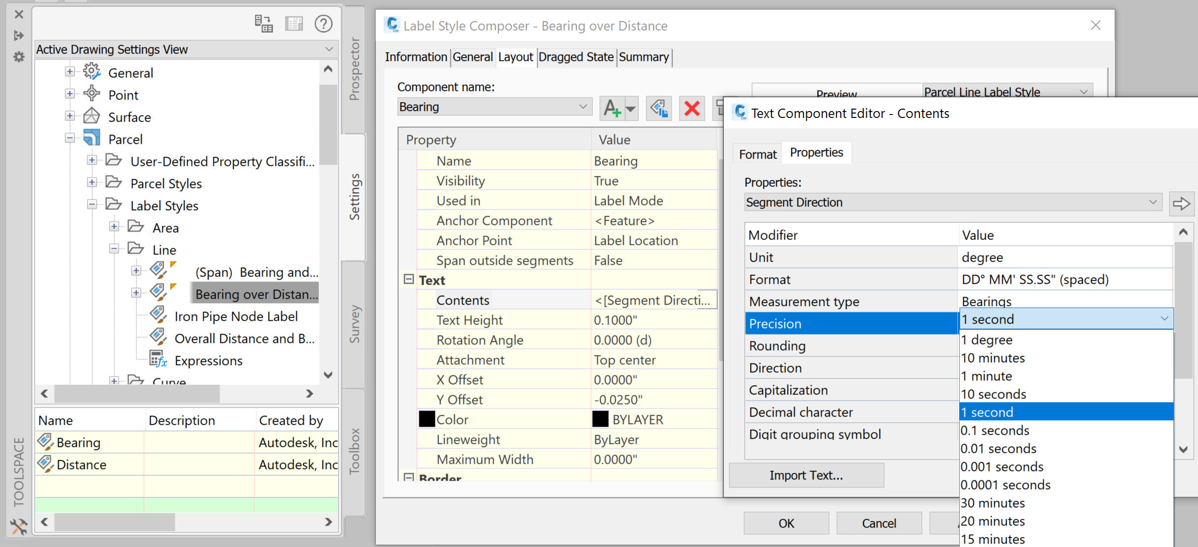 Solved: Line Labels Bearing and Distance Precision - Autodesk Community