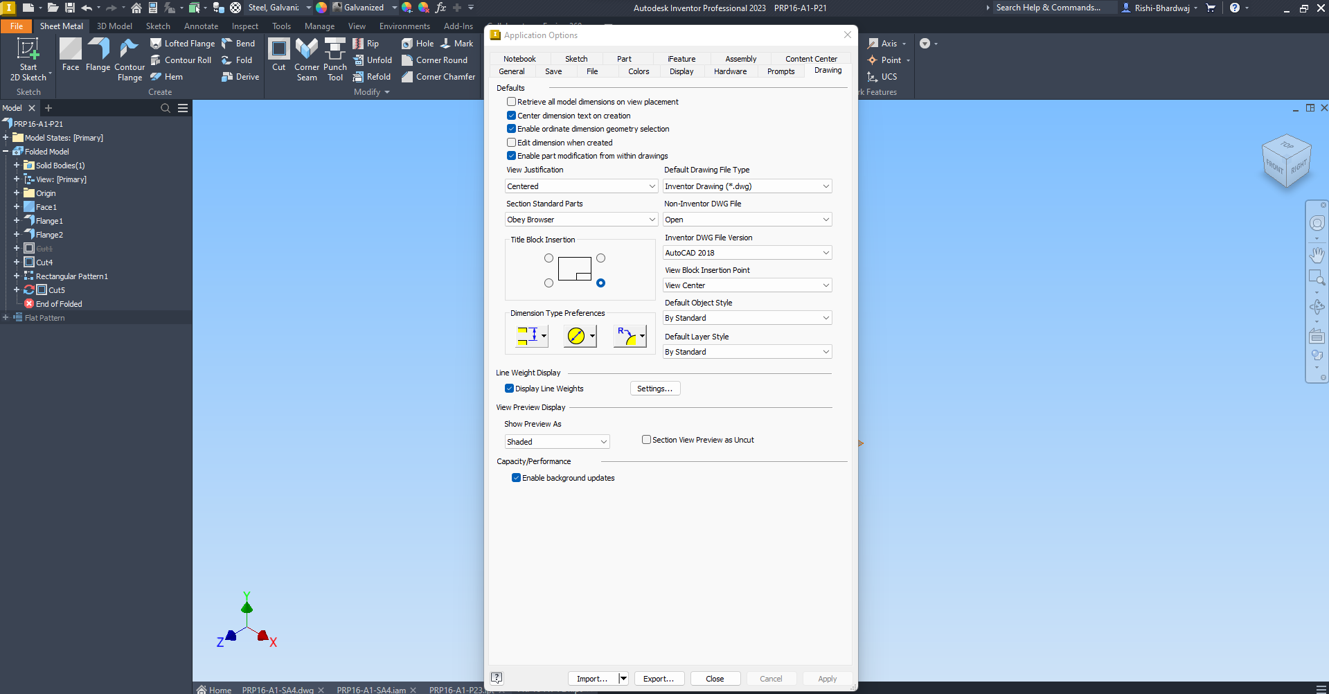 Export flat pattern to DWG not showing thumbnail? - Autodesk Community