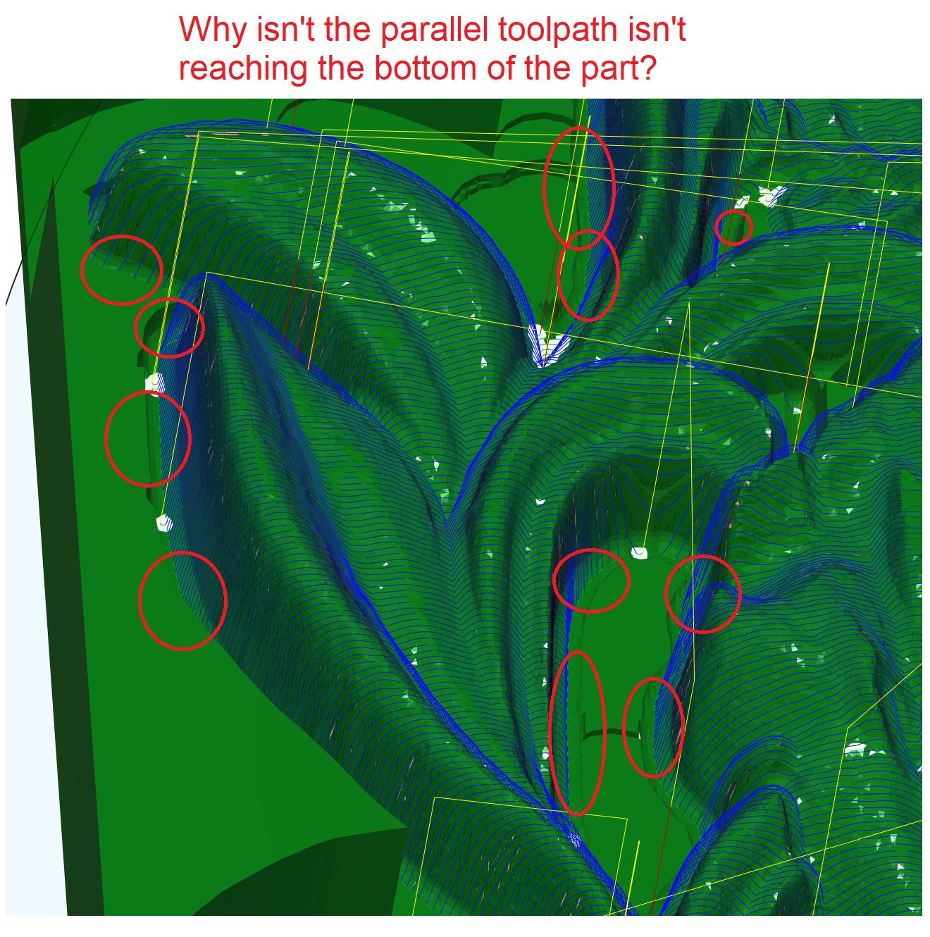 Solved: Why is my parallel path not cutting all the way to the bottom ...