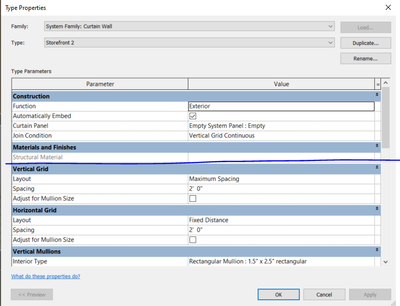 Solved: Unable to change Curtain Wall Storefront structural material ...