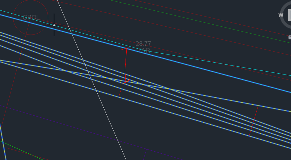 gap between toe and edge of surface