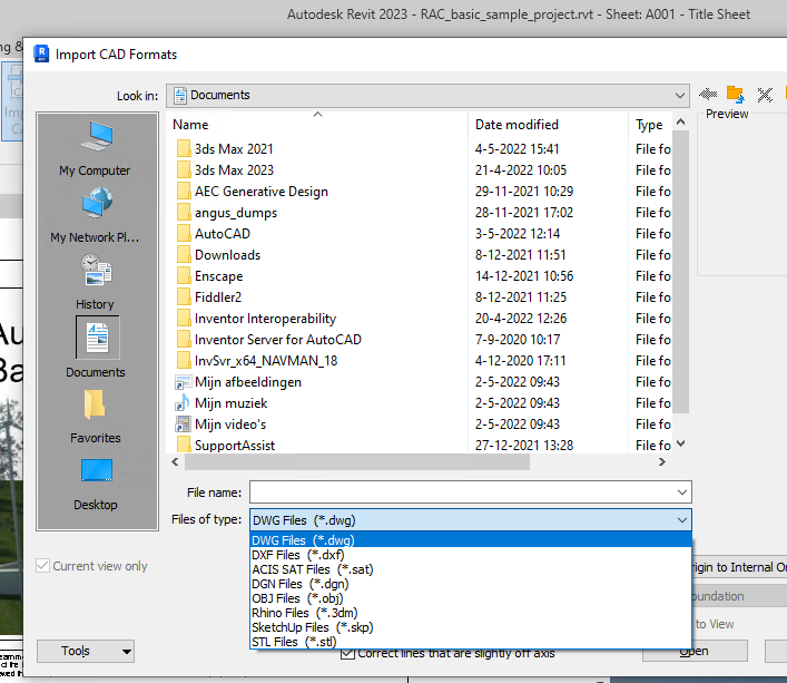 Solved: Revit 2023 - File type Formit not available in Import 