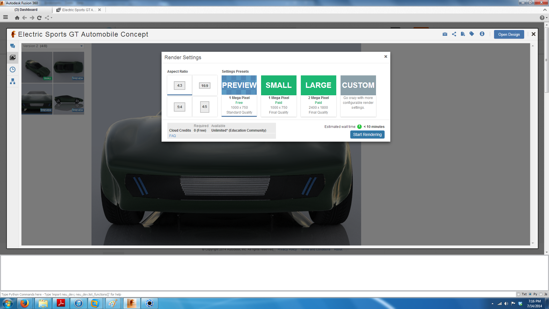 high resolution image in rendering mode - Autodesk Community