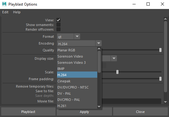 Playblast to new formats like MP4, MKV - Autodesk Community