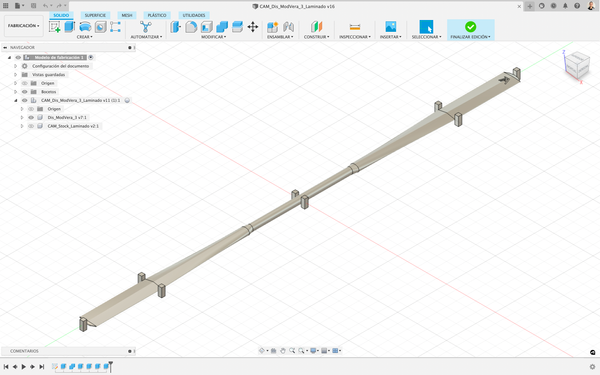 Modelo de fabricación obtenido a partir del diseño original para su fabricación.