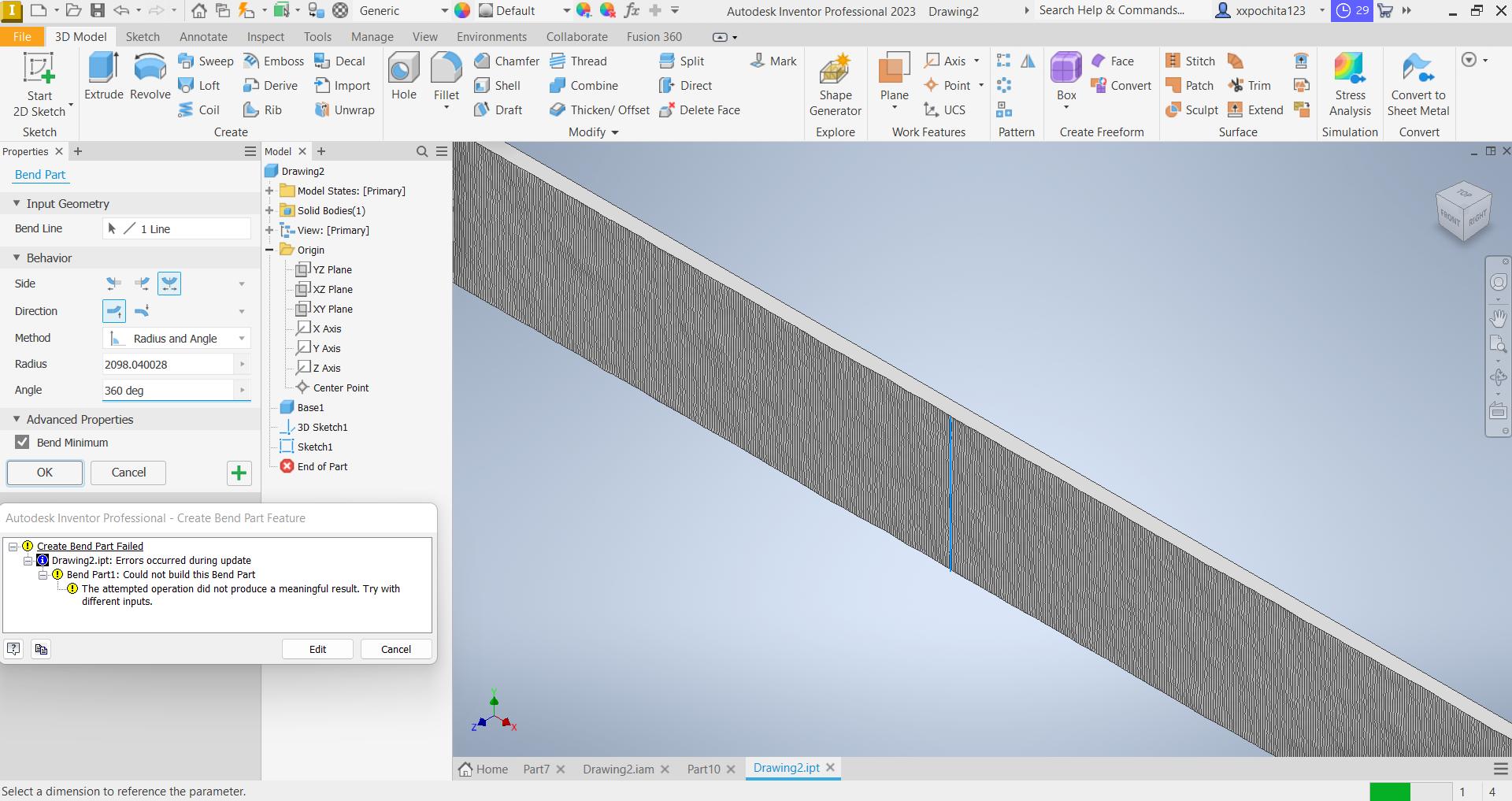 Inventor 2023 - How do you roll up a rough surfaced rectangular plate ...