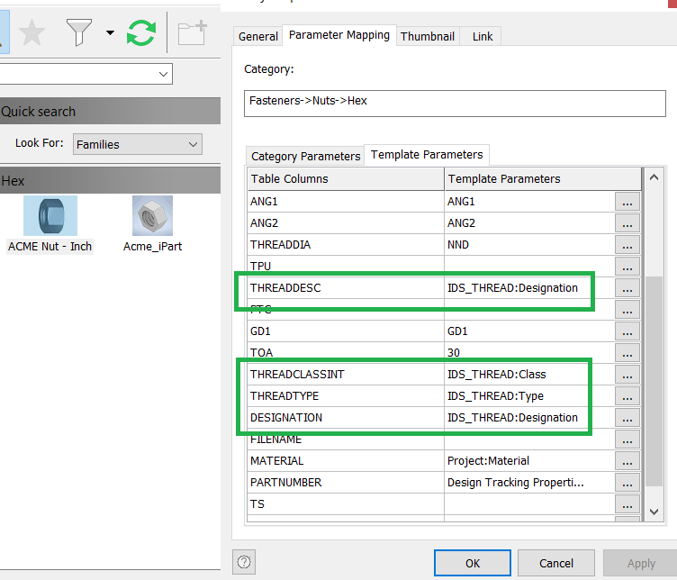 Inventor - Can ACME Threads Be Used In A Custom Content Center Library ...