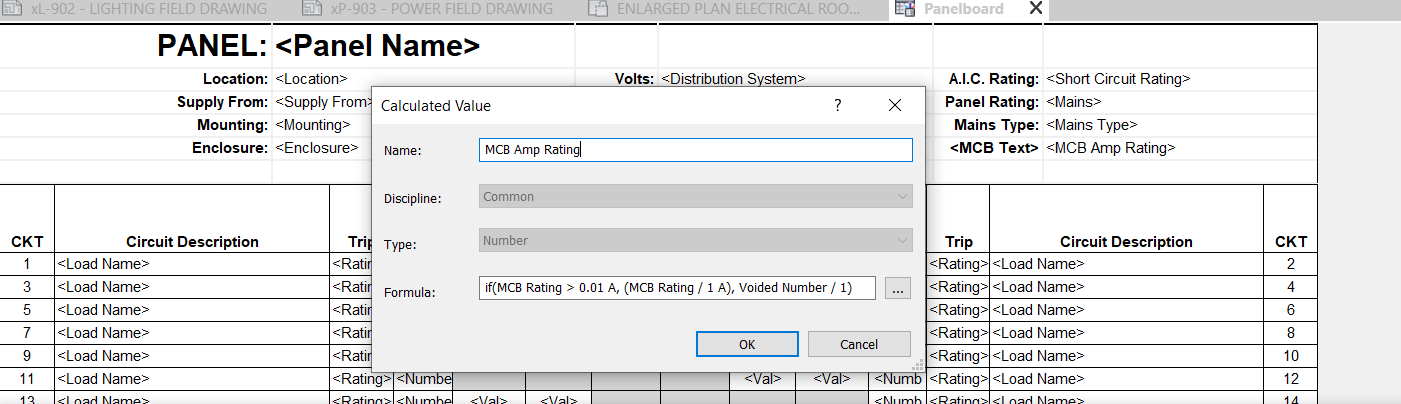 How to yield null value in electrical panel schedule? - Autodesk Community