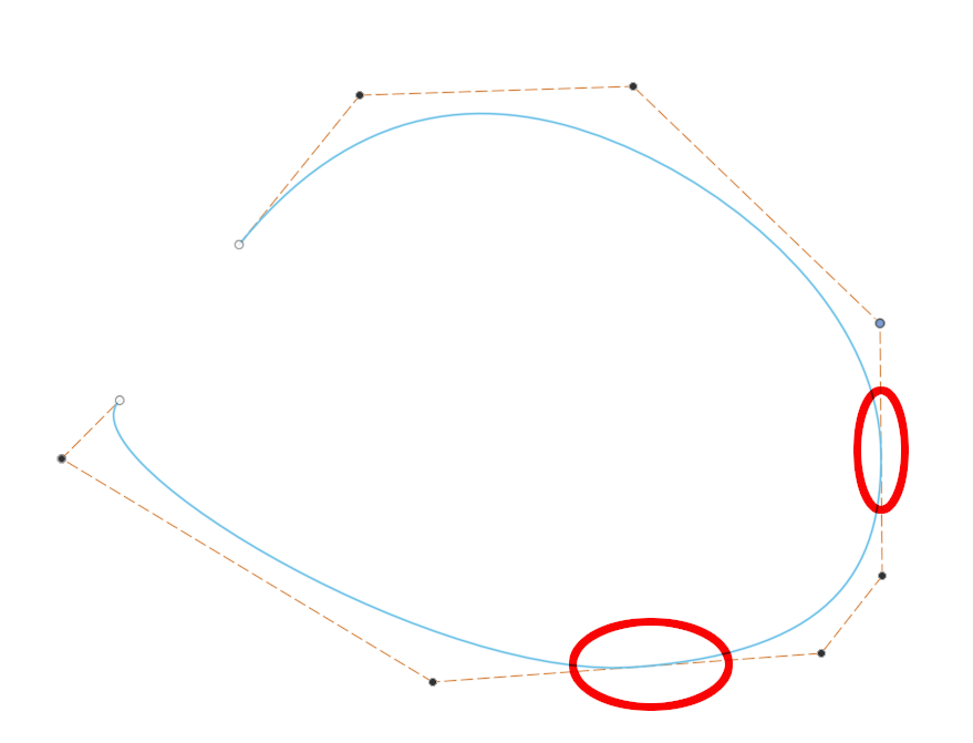 Gelöst: Kontrollpunkt-Spline: tangentiale Verbindung zu den ...