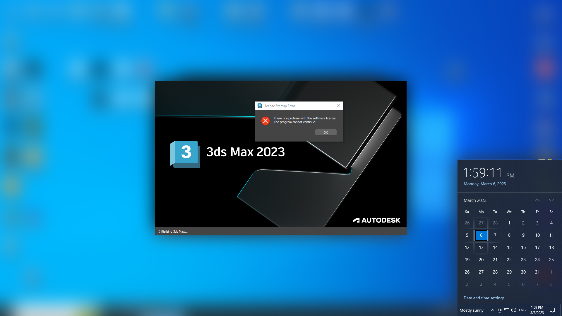 Solved: 3ds Max 2023 - There is a problem with the software license ...