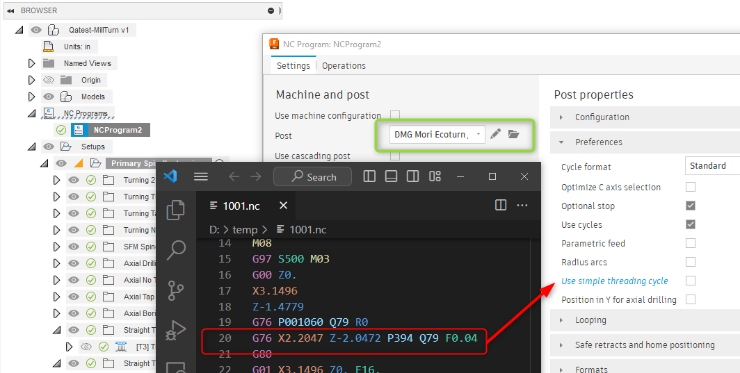 Error Unsupported speedfeed synchronization activation command. Error in operation 'Thread1