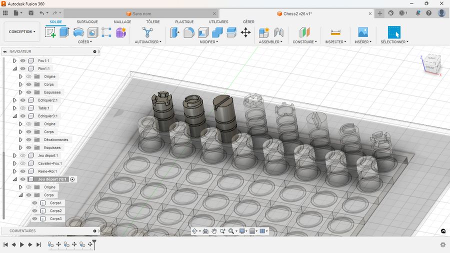 Um jogo de xadrez moderno com peças de metal. - Autodesk Community