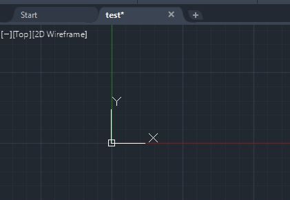 World Coordinate System (WCS) icon is visible from top view, 2D wireframe. mode.