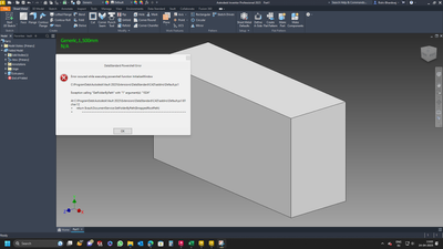 Error message while trying to save a part file. - Autodesk Community