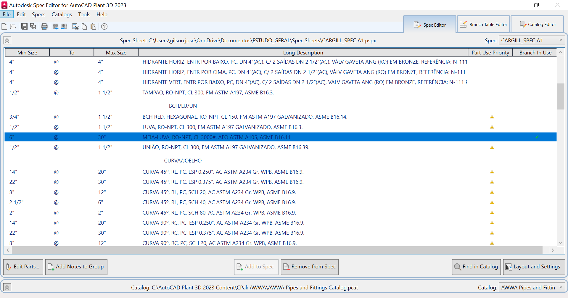 Solved: Copy component to other spec - Autodesk Community