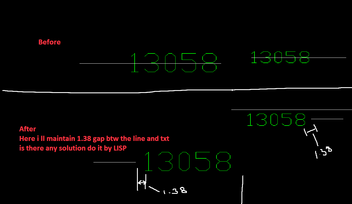 Solved Maintain Space Between Line And Text Autodesk Community