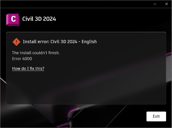 C3D 2024 Will Not Install Autodesk Community   1232704iDE91E2A04EB0B5E3