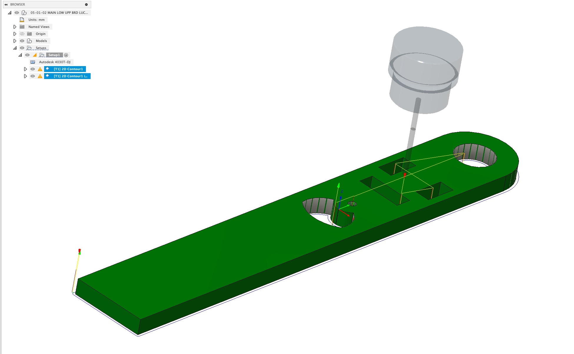Solved Cutting holes sequenjtially within a larger part. Autodesk