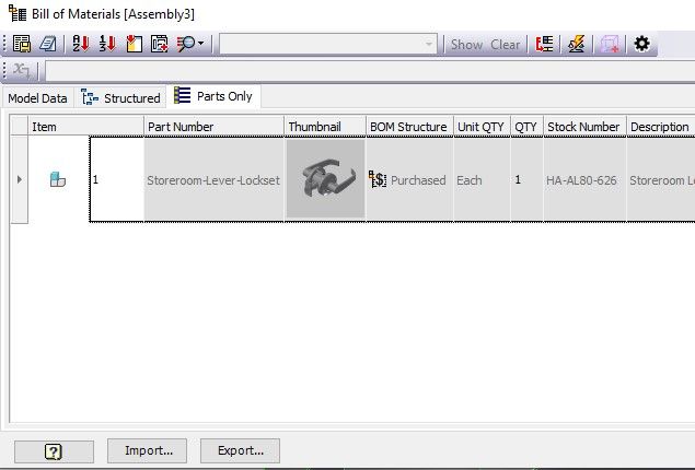 Inseparable Sub-Assemblies Showing ALL PARTS in Structured BOM/Export ...