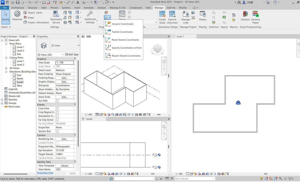 Revit 2023: How to define the coordinate system in Revit such that the  drwaing gets located in the c... - Autodesk Community - Revit Products