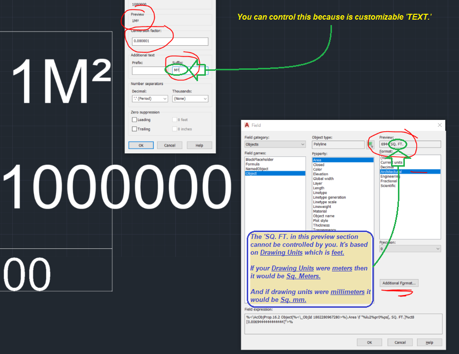 Solved: Field Object Area in square meters - Autodesk Community