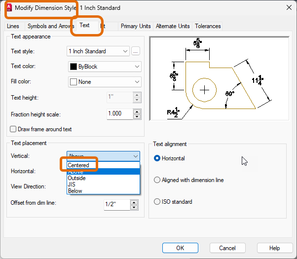 Text automatically being centered in dimension line - Autodesk Community