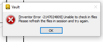 Vault Error When Checking Drawing In -2147024809 - Autodesk Community