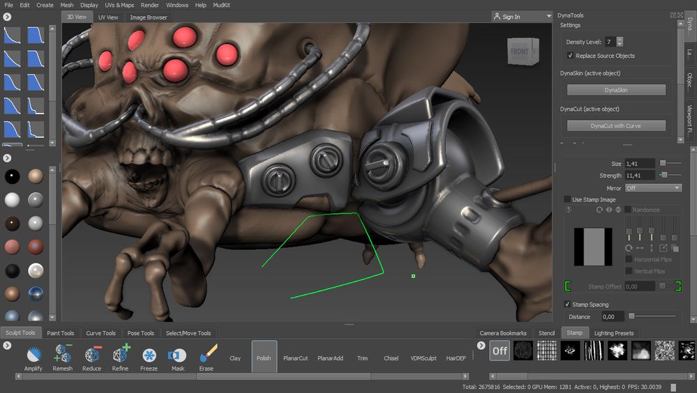 Adding biomechanical parts.