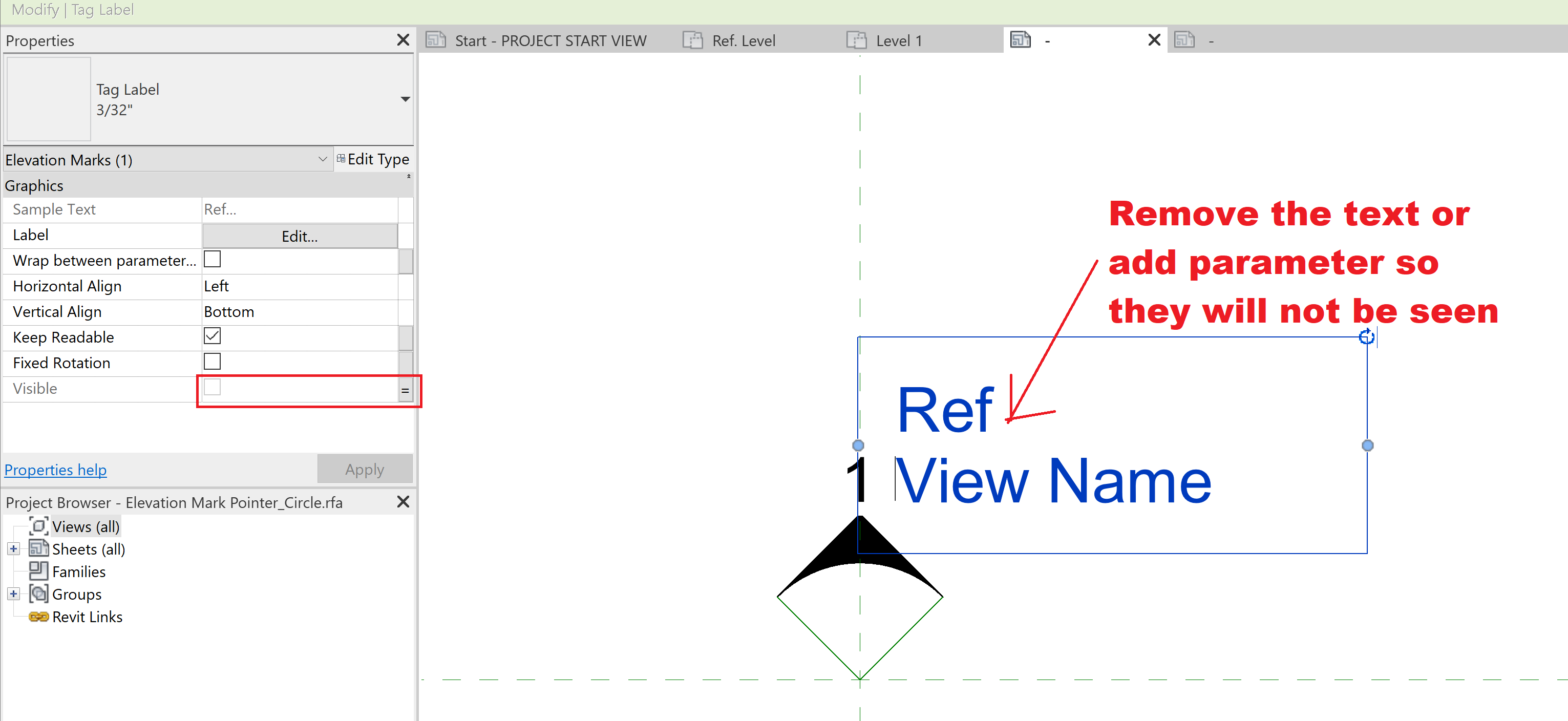 Solved: How to remove Text on Elevation Symbol - Autodesk Community