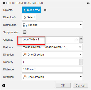 Solved: Help with a rectangle pattern spacing equation - Autodesk Community