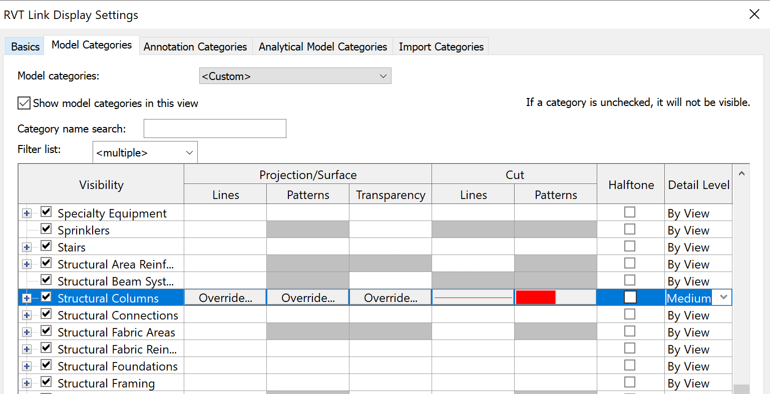 Solved: change the color of the columns in linked structural model ...