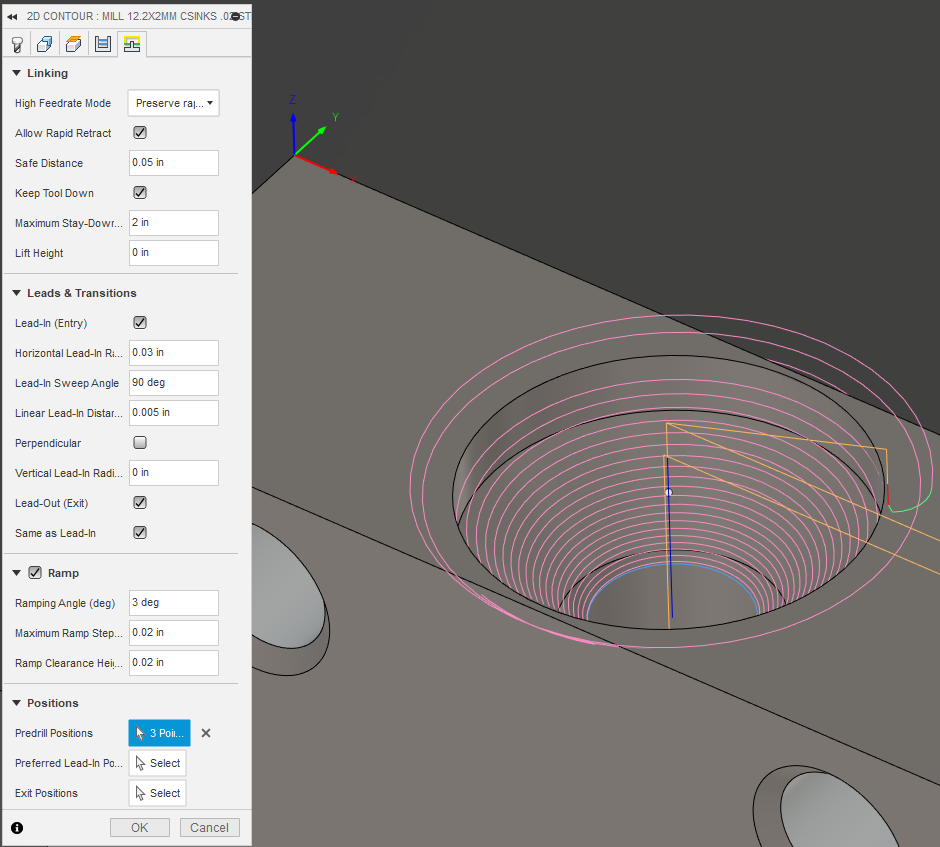 ramping with chamfer mill creates draft angle? - Autodesk Community