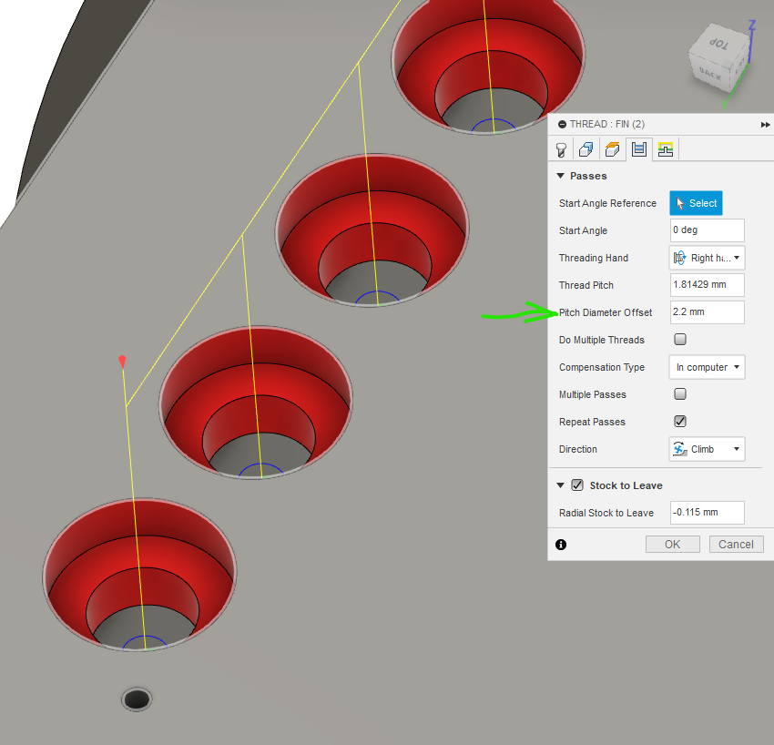 Thread milling Define the thread by value? (Improvement suggestion