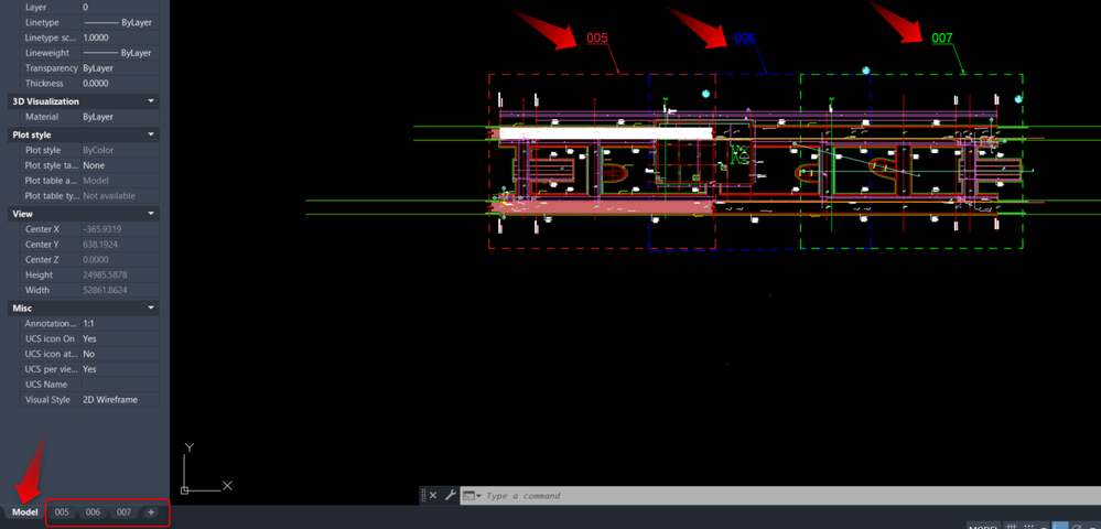 wish dwg - in model space - whole plan will be seen