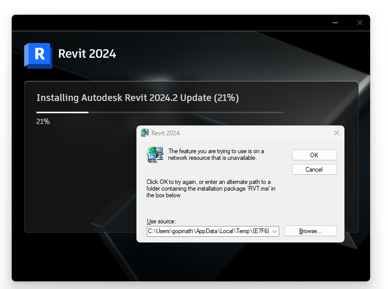 Installing Autodesk Revit 2024.2 update failed Autodesk Community