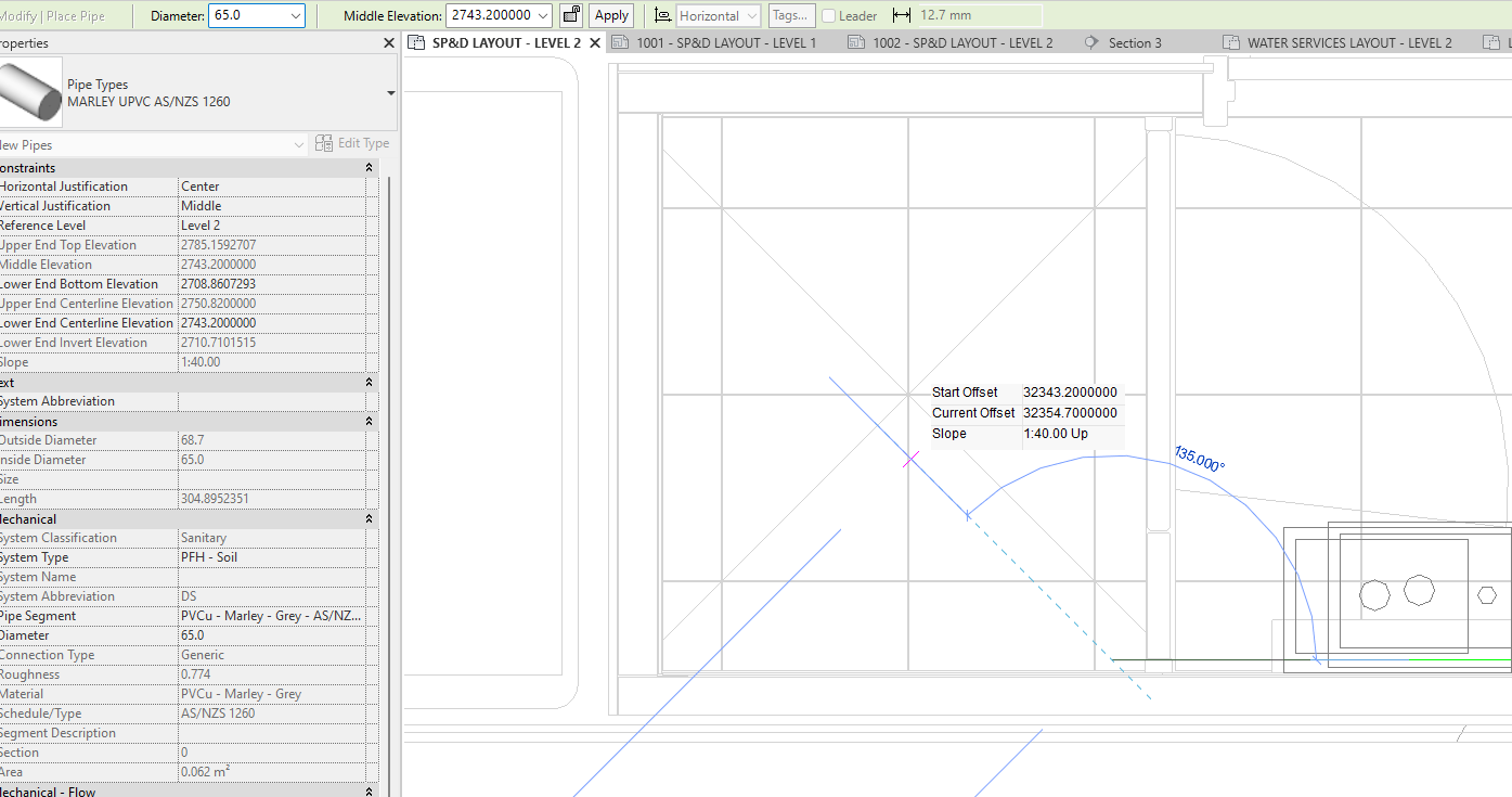 Revit pipe modelling problem - cannot inherit the pipe elevation from ...