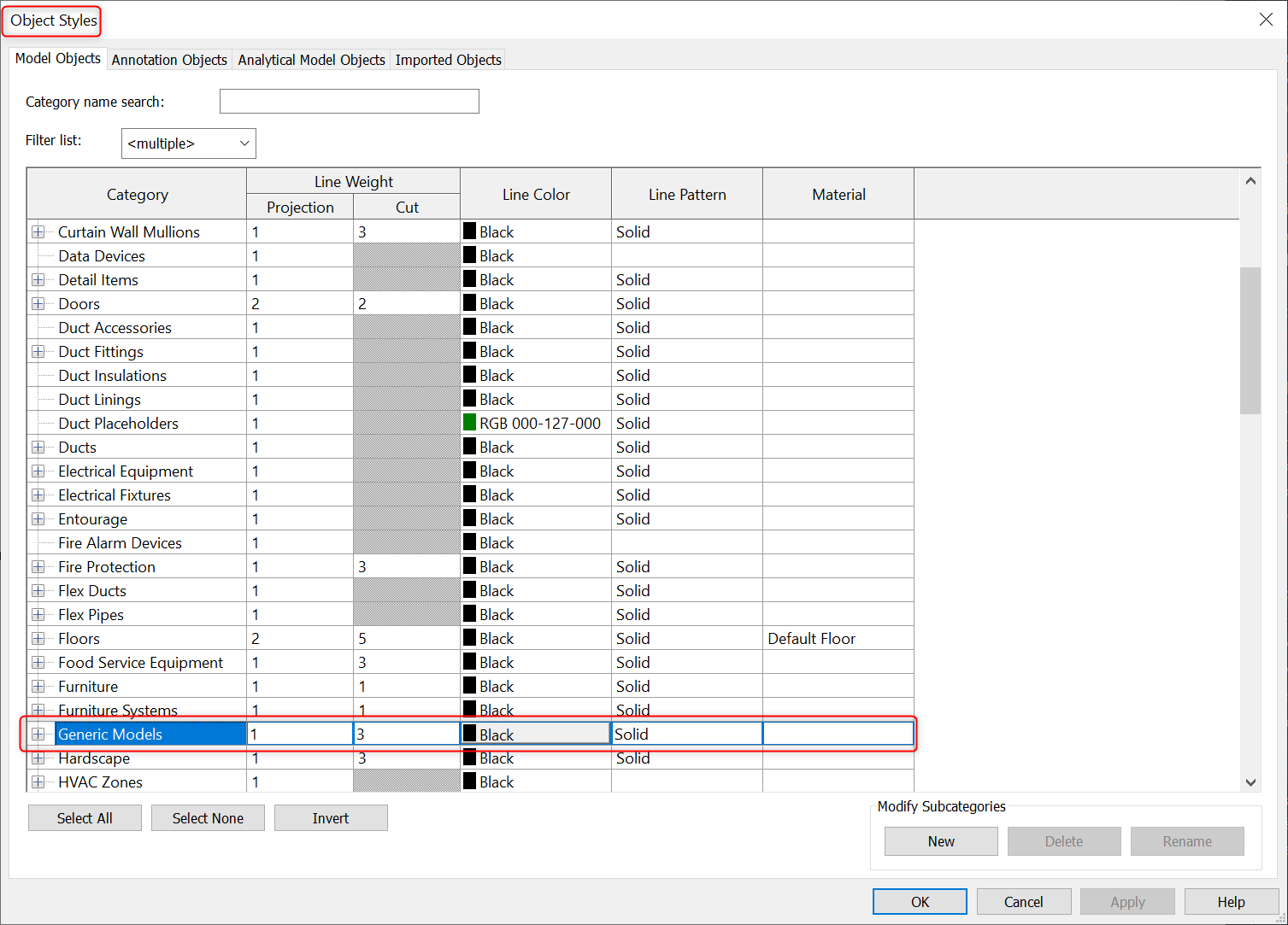 Solved: Cut line color of family - Autodesk Community