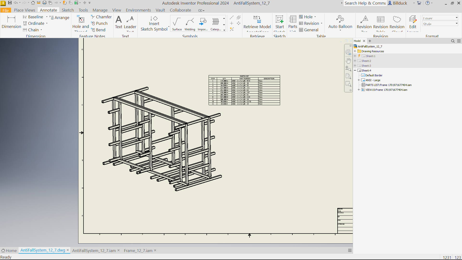Solved: I would like a cut list for the following frame. - Autodesk ...