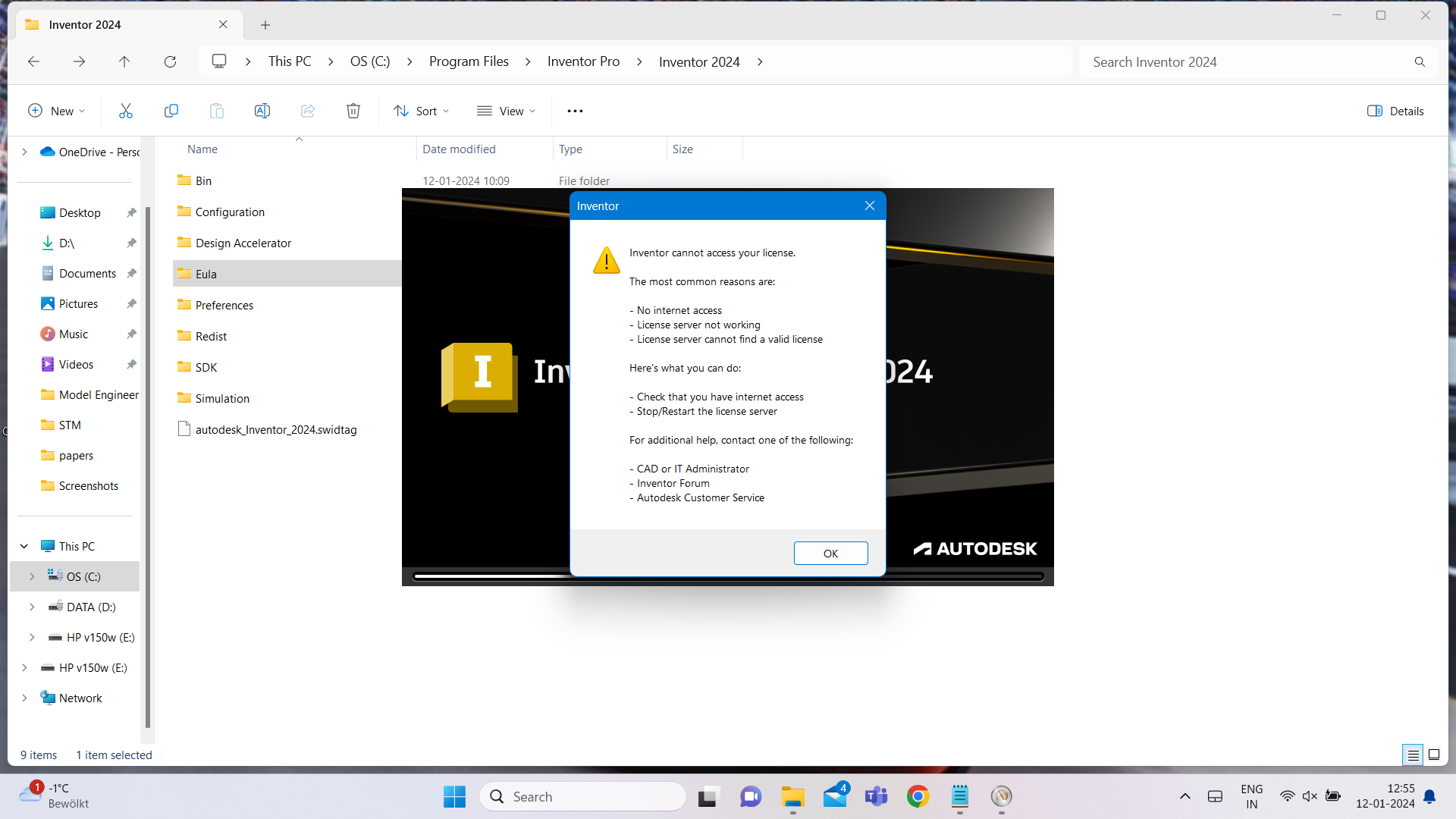 Inventor Cannot find your license error - Autodesk Community