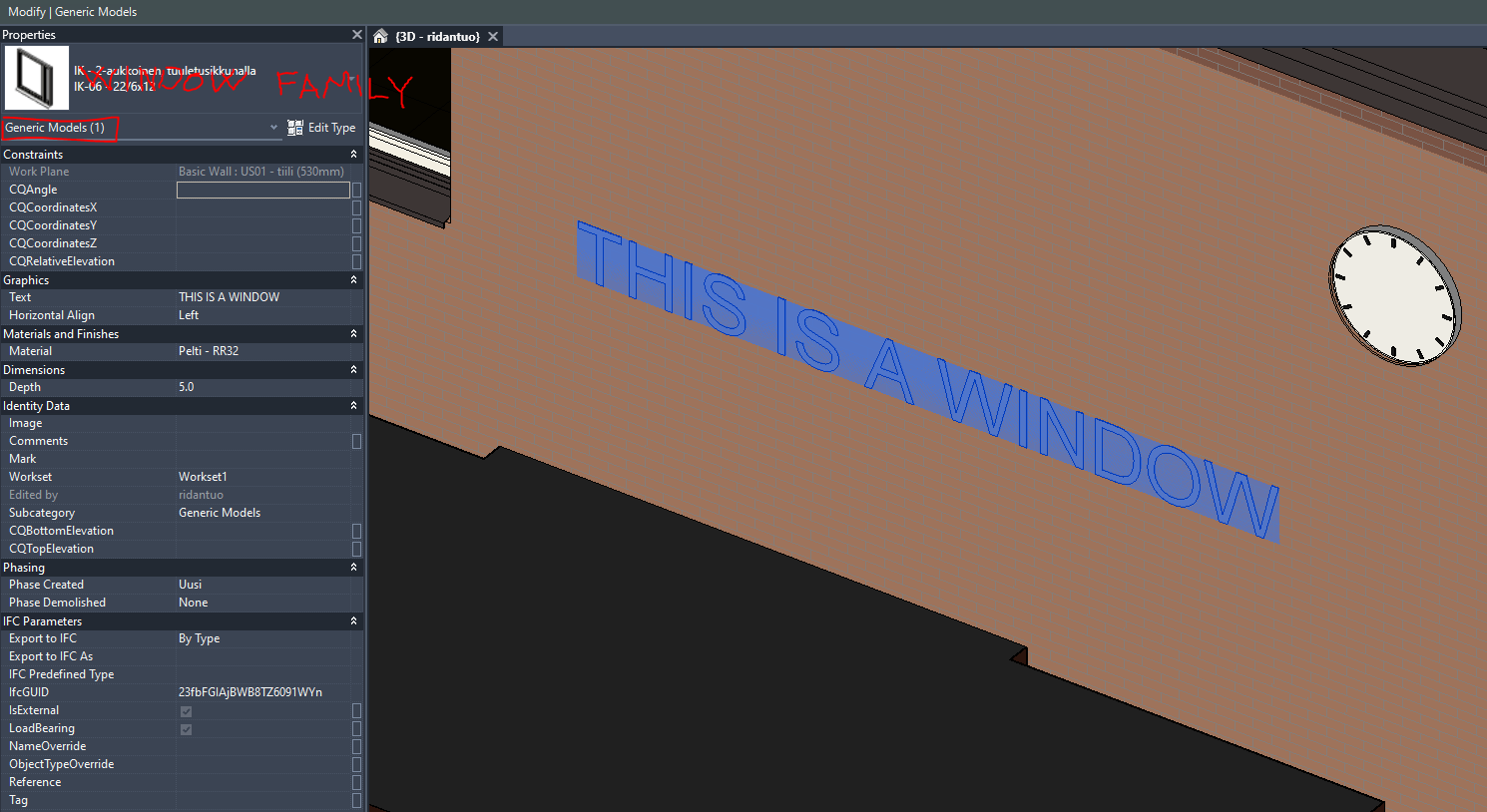 Solved: Model Text is a Generic Model but a Window - Autodesk Community